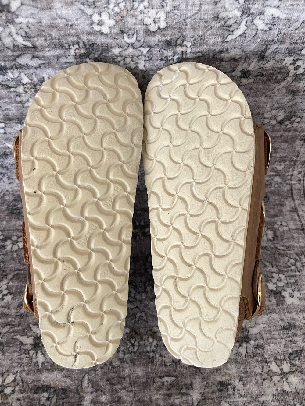 Birkenstock Big Buckle Milano Cognac Brown Oiled Leather Size 38 Gold Buckles - Picture 9 of 12